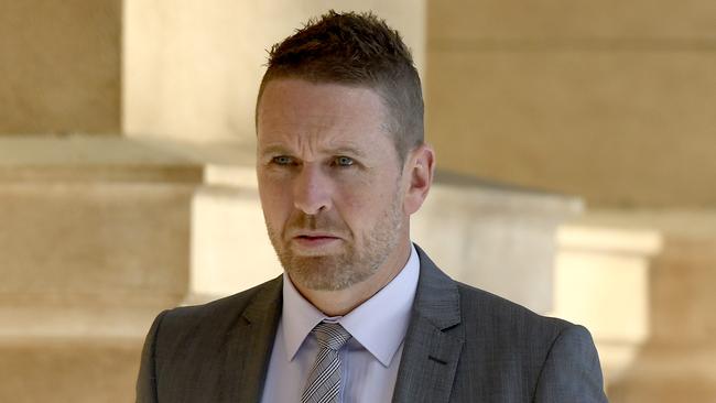 Warren Jon Young pictured entering court before being sentenced. Young is an Adelaide Hills chiropractor who admitted to using the Kik messenger app to access child exploitation material. Picture: Naomi Jellicoe