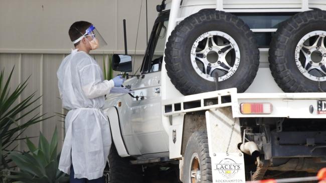 Medical staff carry out tests at Blackwater Multipurpose Health Service. Picture: Steve Vit.