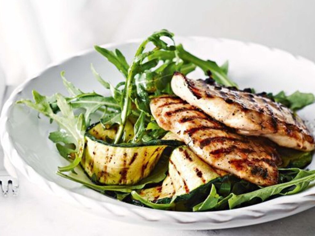 Chargrilled chicken escalopes.