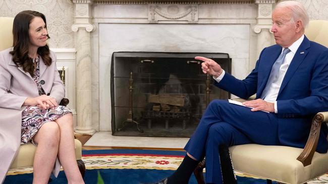 Jacinda Ardern meets Joe Biden in the Oval Office of the White House. Picture: AFP.