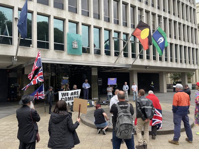 Anti-restrictions protest in Melbourne. Picture: Josh Fagan.