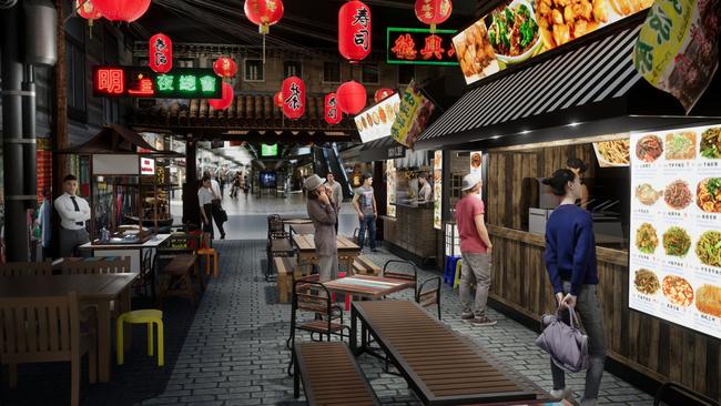 Five kiosks will offer Vietnamese, Thai, Japanese, Korean and Chinese barbecue cuisines.