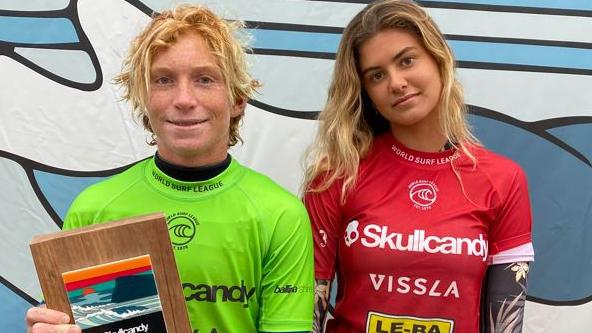 Local surfers Harry O’Brien and Juniper Harper were among the leading lights at Lennox Head.