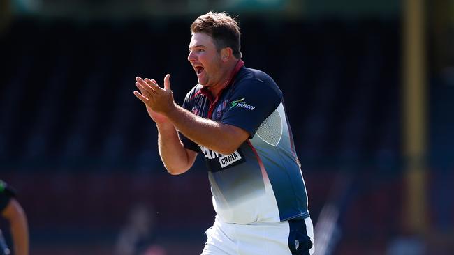 Ben Strachan playing for the Orana Outlaws at the Sydney Cricket Ground.