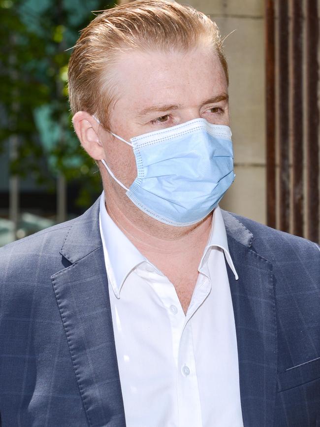 Marcus Bird leaves the Adelaide Magistrates Court. Picture: NCA NewsWire / Brenton Edwards