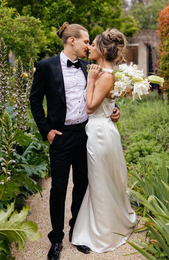 The couple exchanged vows at the Euroa Butter Factory two hours from Melbourne. Picture: Mimo Weddings