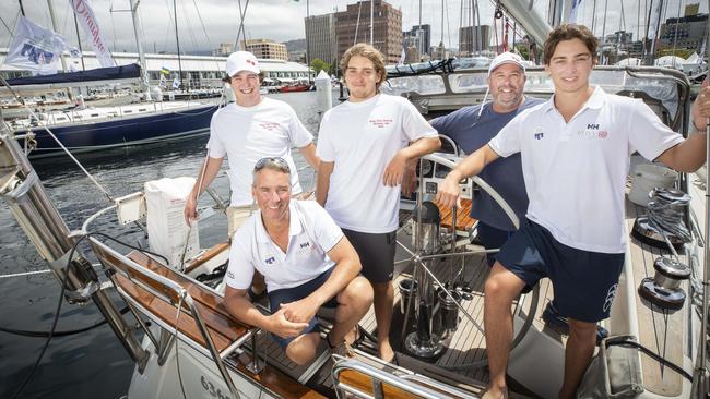 Hansen Tasmania was one of the last arrival with the youngest sailor in 18-year-old Matthew Townley. Picture: Chris Kidd