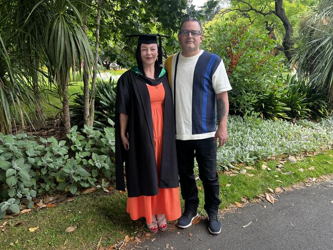 Melissa Sotelo (Master of Education) and Claudio Sotelo at the University of Melbourne graduations held at the Royal Exhibition Building on Saturday, December 14, 2024. Picture: Jack Colantuono