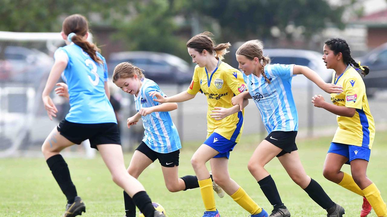 SOCCER: U 13 girls, Kawana V Maroochydore. Picture: Patrick Woods.