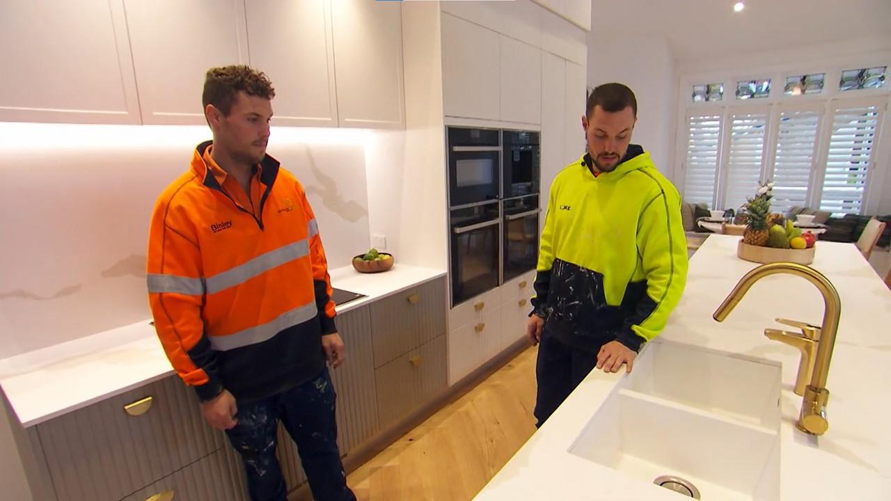 Luke and Josh have nothing but praise for Mark and Mitch’s kitchen. Picture: Channel 9