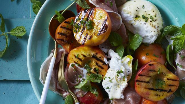 Alice Zaslavsky’s grilled peach salad. Picture: Guy Bailey