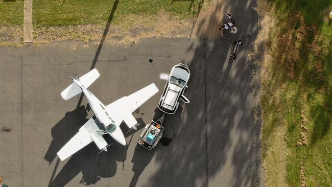 A photo showing the intercepted flight. Picture: AFP