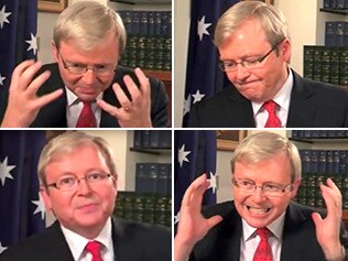 The many faces of Kevin Rudd.