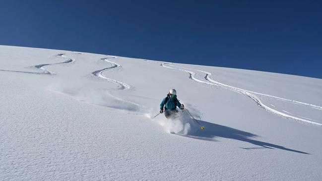 Heli-skiing with CMH Heli near Banff, British Columbia, Canada.