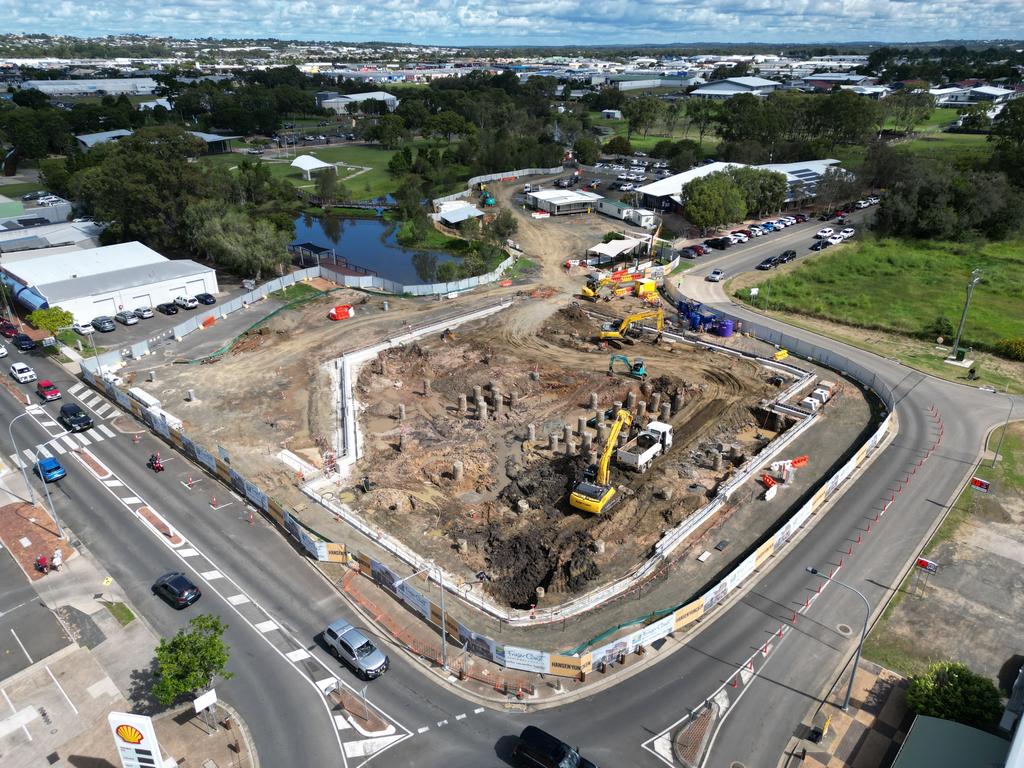 Construction work on Hervey Bay’s new council administration building and community hub has taken its next step, with excavation now underway for the basement car park.