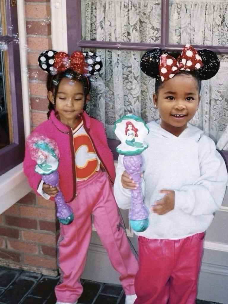 Chicago West seen with True Thompson at Disneyland, in an image fans believe is photoshopped.