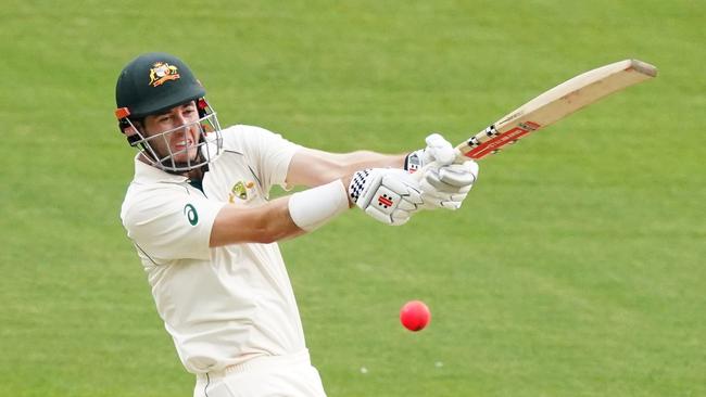 Kurtis Patterson bats during day four of the cricket tour match between Australia A and the England Lions.