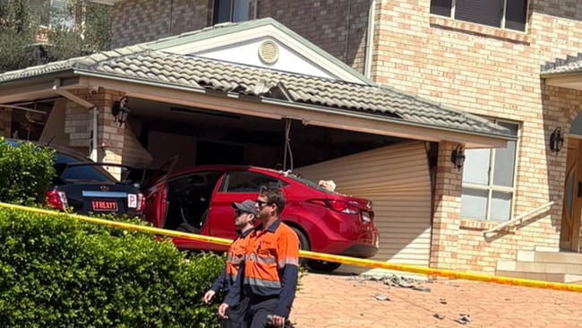 Two elderly women have been injured after a car crashed into a home in Sydney’s southwest. Picture: Facebook