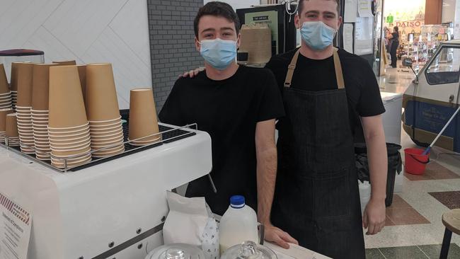 Vintage On Tap pop-up espresso baristas Jacob Norman and Lachlann Barton. Picture: Alex Treacy