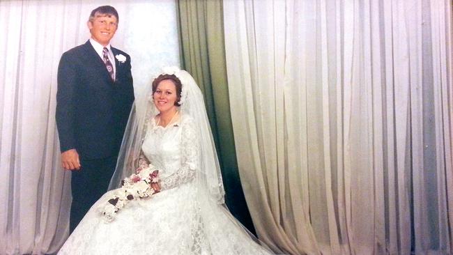 Geoff and Elaine on their wedding day in 1970. Picture: Supplied by Geoff Beattie.