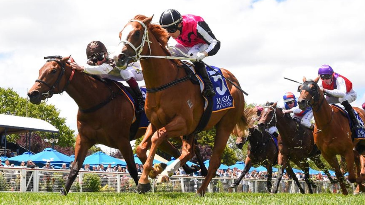 Victorian colt Cusack won his way into the $2m Magic Millions 2YO Classic with his debut success at Ballarat in November. Picture: Racing Photos via Getty Images.