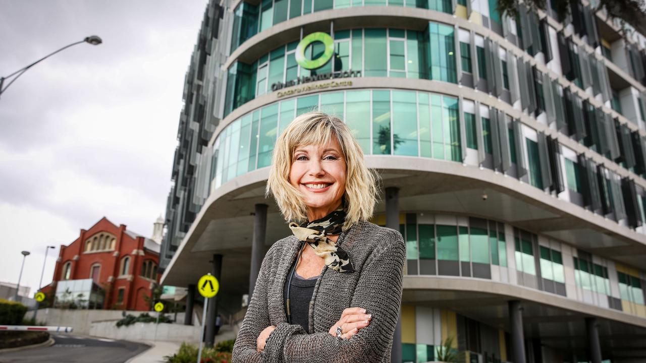 Olivia Newton-John visits the ONJ Cancer Wellness and Research Centre in 2018. Picture: Nicole Cleary