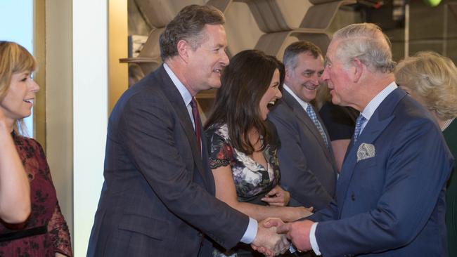 Former editor of the Daily Mirror, Piers Morgan, had several contacts at Buckingham Palace. He is pictured with then Prince Charles in 2018 in London. Picture: Getty