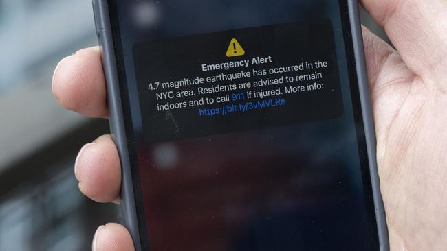 New Yorkers received emergency alerts after the 4.8 magnitude earthquake. Picture: AFP