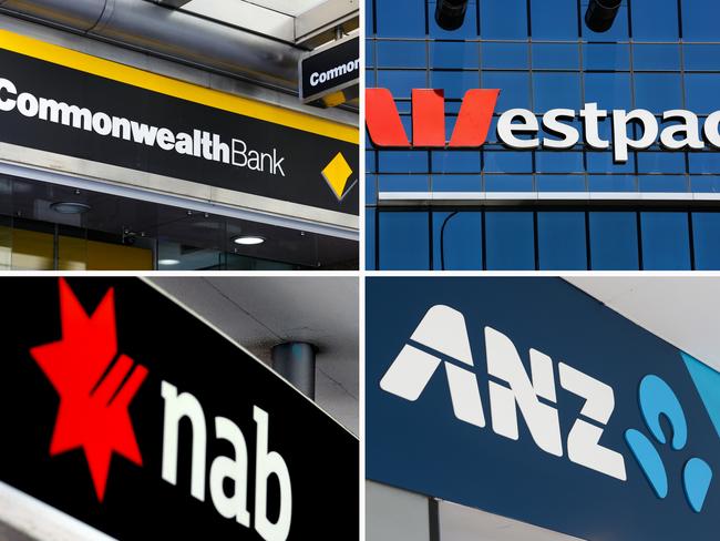 COMPOSITE 4:3 - Australia's four big banks Commonwealth, Westpac, NAB, ANZ. Picture: NCA Newswire