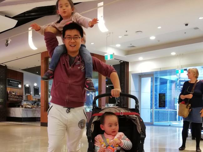 Independent candidate for Epping, Edgar Lu aka “Sydney Daddy”, with is family. Picture: Supplied