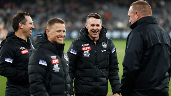 Brendon Bolton and Justin Leppitsch joined Craig McRae at Collingwood. Picture: Getty Images