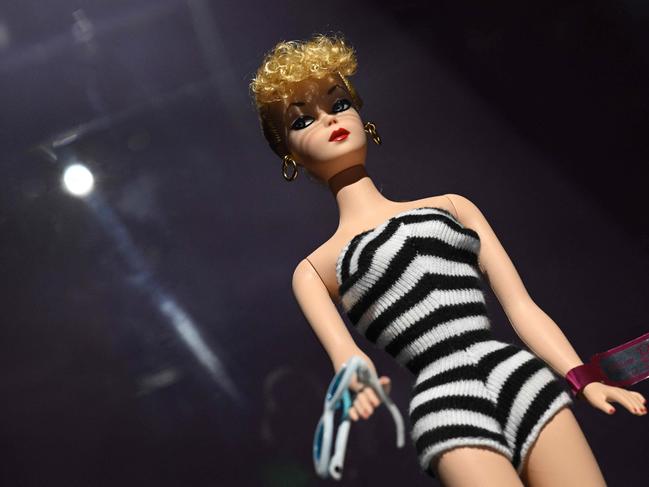 The first Barbie Doll from 1959 is displayed at the interactive exhibition 