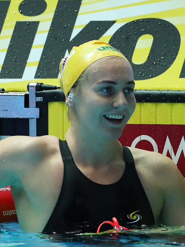 Ariarne Titmus at the 2019 FINA World Championships. Picture: MADDIE MEYER/GETTY IMAGES