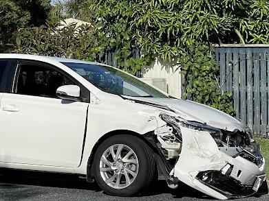 Emergency services crew at the scene of a two-vehicle crash on the corner of Goldsmith and Bridge streets, East Mackay, on Tuesday, January 3, 2022. Picture: Zoe Devenport