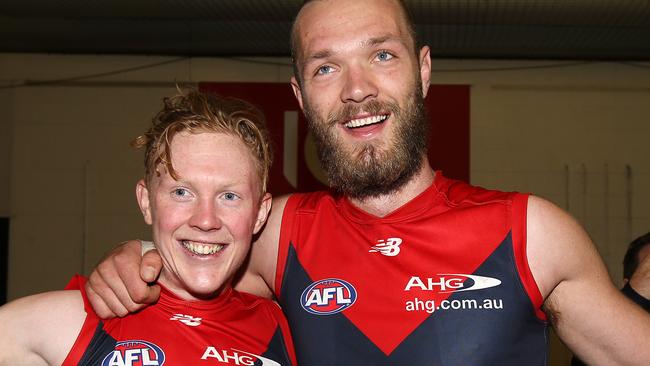 Star Demons pair Clayton Oliver and Max Gawn. Picture: Michael Klein