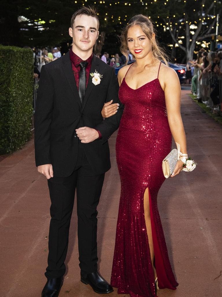 Hayden Baxter and partner Cheyenne Zirbel at St Mary's College formal at Picnic Point, Friday, March 24, 2023. Picture: Kevin Farmer