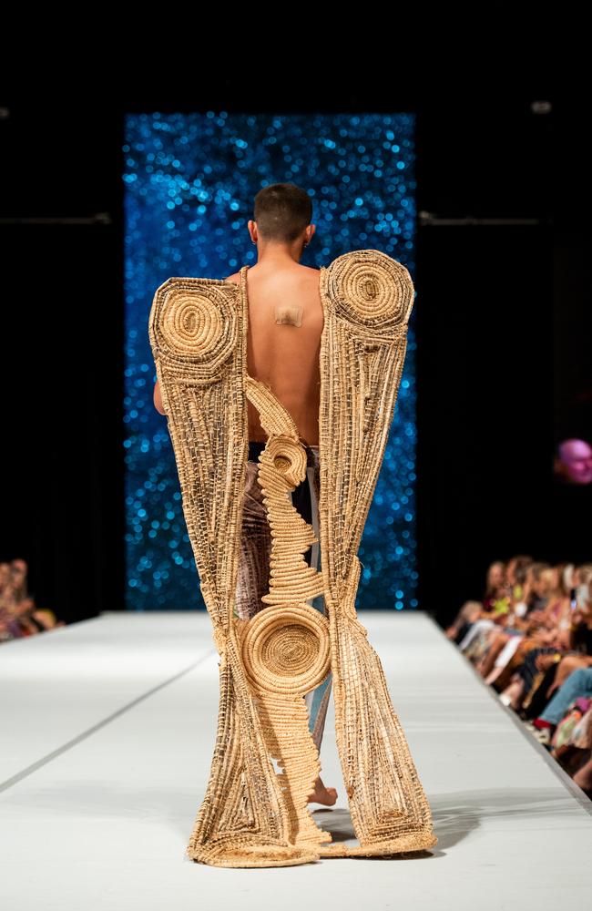 2024 Country to Couture at the Darwin Convention Centre showcases hand-designed First Nations fashion. Picture: Pema Tamang Pakhrin