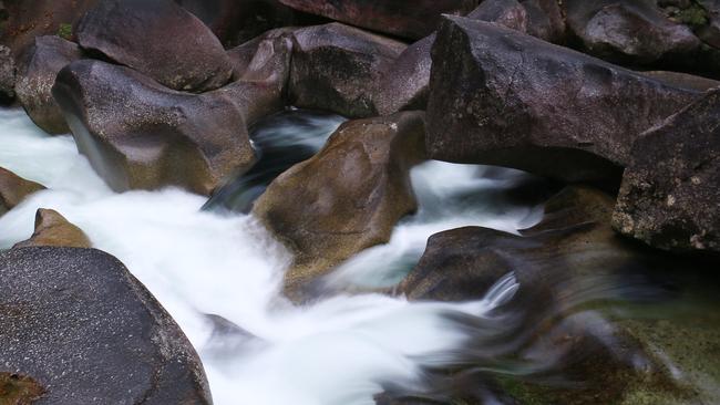 The Devil's Pool section of the Babinda Boulders on Babinda Creek. Located in the World Heritage listed Wet Tropics rainforest, the Babinda Boulders is nestled between Queensland's two tallest mountains, Mt Bartle Frere and Mt Belleden Kerr, just south of Cairns in Far North Queensland. Picture: Brendan Radke