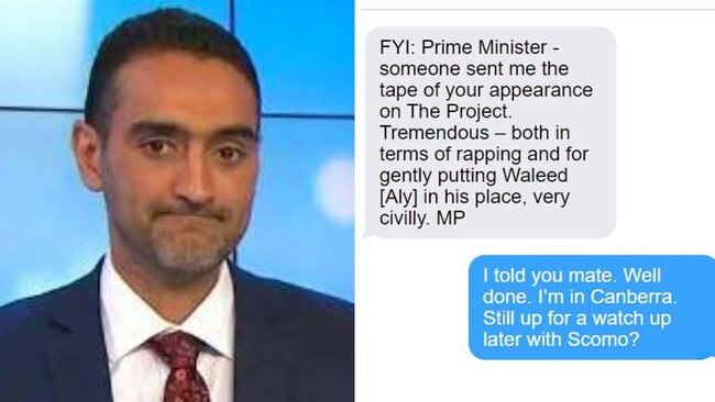 Waleed Aly has been mentioned in a series of new leaked text messages.