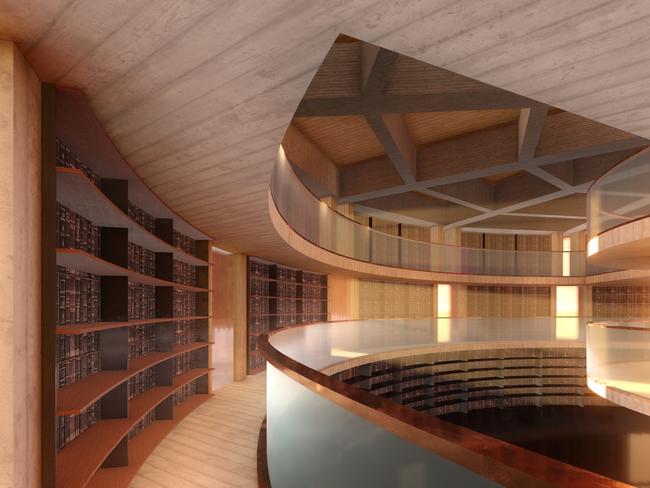 An artist’s impression of the three-storey library. Image: Fender Katsalidis Architects