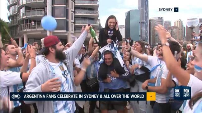 Reporter caught up in CRAZY scenes after Argentina win