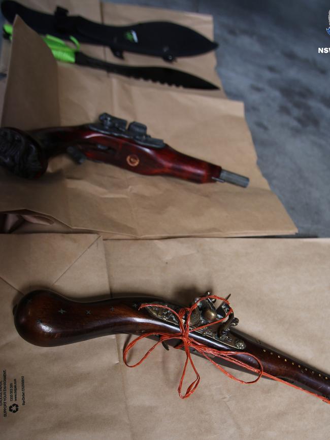 Police seized weapons. Picture: NSW Police