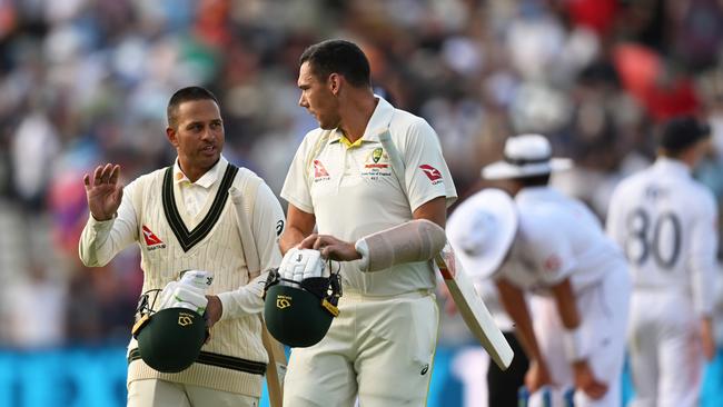 Usman Khawaja (L) has a chance at cementing his legacy as a Test cricket today. Picture: Getty