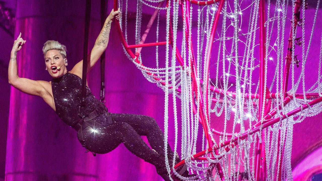 P!nk will be hanging off something during her Summer Carnival shows. Picture: AFP