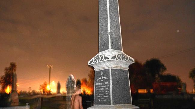 CREEPY: The glowing tombstone at Gympie cemetery is just one of the region's strangest mysteries. Picture: Craig Warhurst