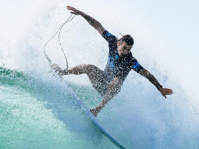 Mikey Wright in action at the Quiksilver Pro. Pic: WSL