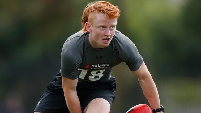 Jake Bowey won’t follow in his dad Brett’s footsteps at the Saints, instead being nabbed by Melbourne. Picture: Michael Willson/AFL Photos via Getty Images