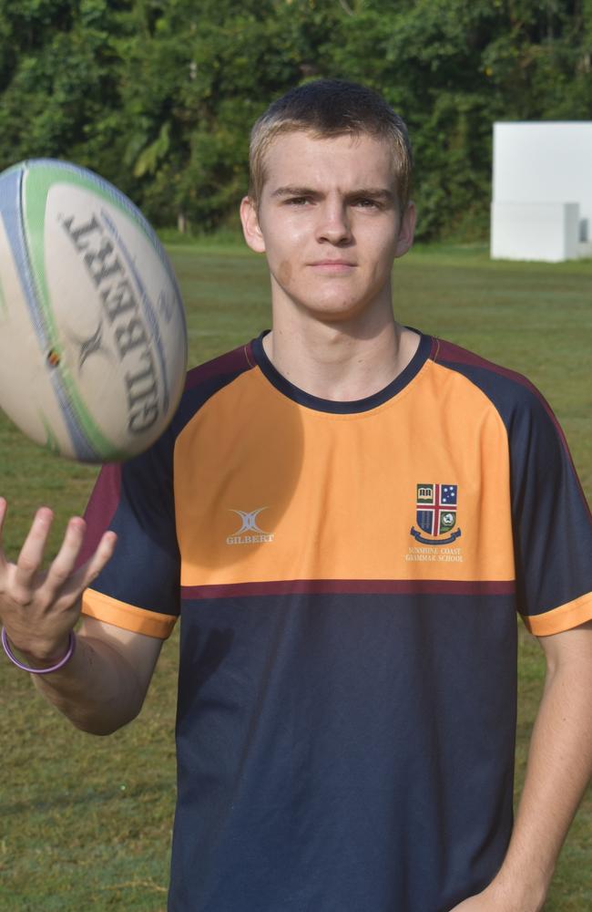 Finlay Harris has been identified as a player to watch for his Sunshine Coast Grammar rugby union team in 2022. Picture: Eddie Franklin