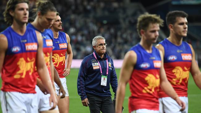 Chris Fagan and the Lions decided to sub McInerney out of the game when he just couldn’t keep going. Picture: Quinn Rooney/Getty Images