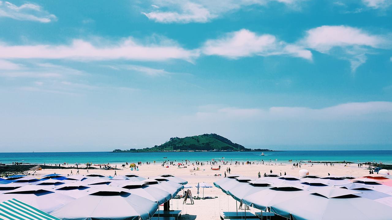 South Korea has a massive beach and surf culture. Pictured is Jeju Beach.